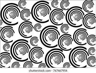 Incomplete geometric background pattern.- Illustration,Circle, Geometric Shape, Textile, Tile, Black Color