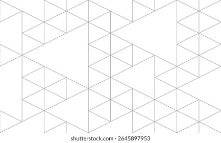 Padrão incompleto de triângulo de contorno cinza sem costura. Textura de repetição de vetor.