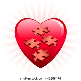 Incomplete Heart Puzzle Original Vector Illustration Incomplete Puzzle Ideal for Valentine's day Concept