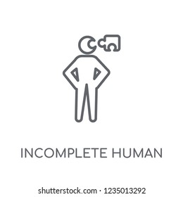 incomplete human linear icon. Modern outline incomplete human logo concept on white background from Feelings collection. Suitable for use on web apps, mobile apps and print media.