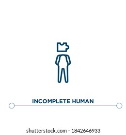incomplete human outline vector icon. simple element illustration. incomplete human outline icon from editable feelings concept. can be used for web and mobile
