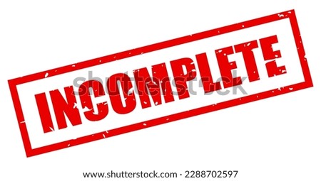 Incomplete red grunge stamp isolated on white background, vector business illustration