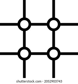 Icono de cuadrícula cuadrada incompleto con estilo plano. Ilustraciones de icono cuadrado vectorial aislado, estilo sencillo.