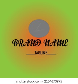 Incomplete triangular -shaped logo with a green and gray background