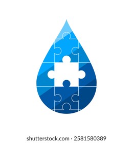 Incomplete water drop puzzle design