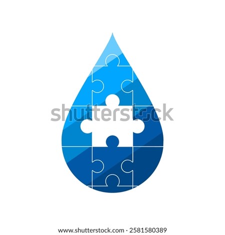 Incomplete water drop puzzle design