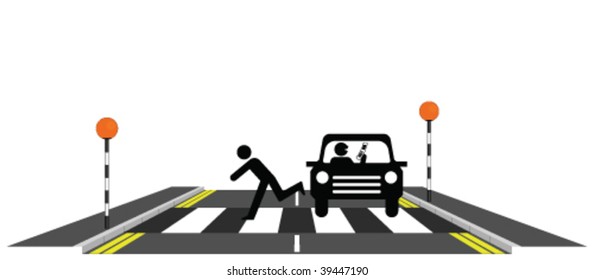 Inconsiderate motorist using mobile phone whilst driving