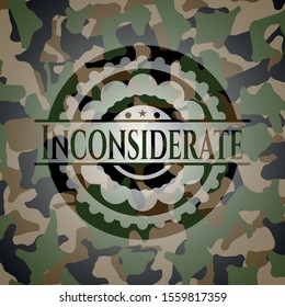Inconsiderate on camouflage pattern. Vector Illustration. Detailed.
