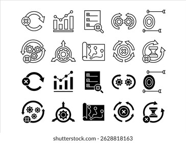 inconsistent icon vector set illustration