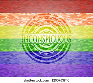Inconspicuous lgbt colors emblem 