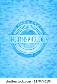 Inconspicuous light blue emblem. Mosaic background
