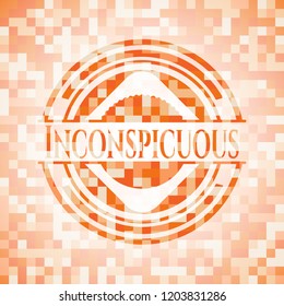 Inconspicuous orange mosaic emblem with background