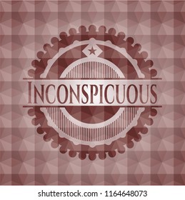 Inconspicuous red geometric pattern emblem. Seamless.