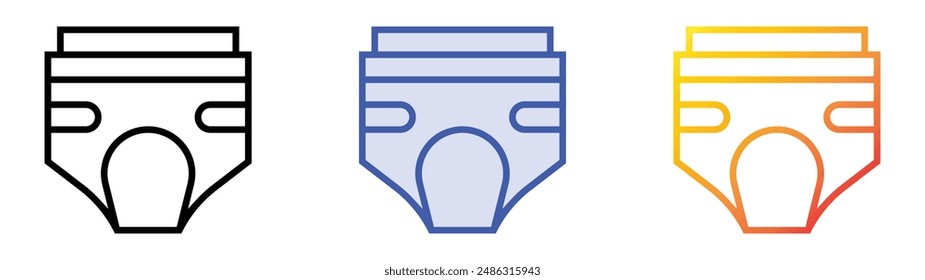 incontinence icon. Linear, Blue Fill and Gradient Style Design Isolated On White Background