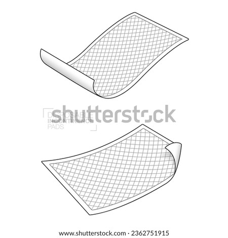 Incontinence sheet set  Black and white lines editable in vector format. Used for advertising napkins, sanitary pads, mattresses, diapers.
