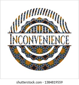 Inconvenience arabesque emblem background. arabic decoration.