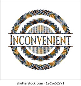 Inconvenient arabic emblem background. Arabesque decoration.