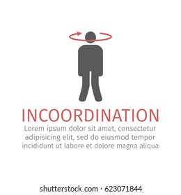 Incoordination line icon. Vector illustration