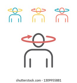 Incoordination line icon. Vector sign for web graphics.