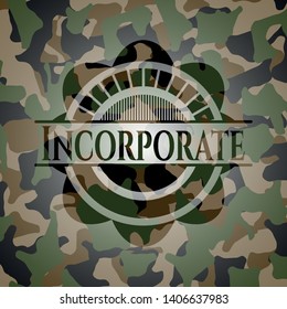 Incorporate on camouflaged texture. Vector Illustration. Detailed.