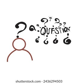 Incorporate a vector of handwritten question marks.