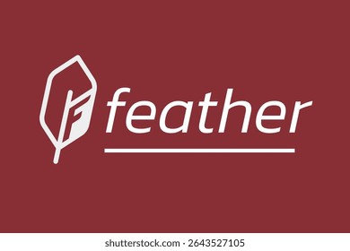 Incorporated Letter F in to the feather icon. Modern and professional identity for any businesses. Feather Logo Template