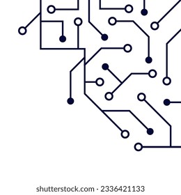 Incorporating chip like lines as corner borders, enhancing the visual appeal of the technology background design