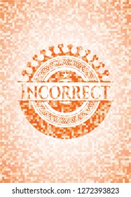 Incorrect abstract orange mosaic emblem