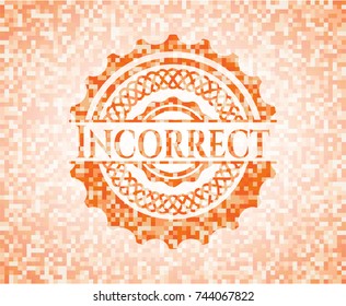 Incorrect abstract orange mosaic emblem