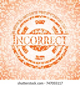 Incorrect abstract orange mosaic emblem
