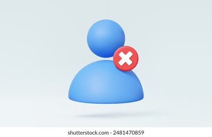 incorrect account profile name wrong check not unlock signin username password personal Cancel login online, protection, safety verification web security data support, Eps 10 vector. 3D illustration