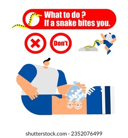 The incorrect first aid for snakebite, do not apply a  ice on bitten wound.