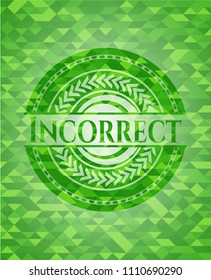  Incorrect green emblem with mosaic background