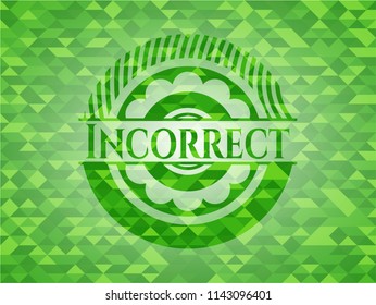 Incorrect green emblem. Mosaic background