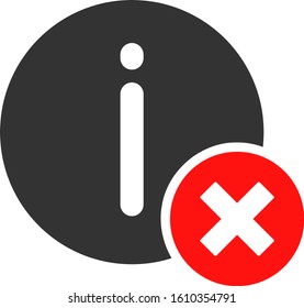 Incorrect Info Vector Icon. Flat Incorrect Info Symbol Is Isolated On A White Background.