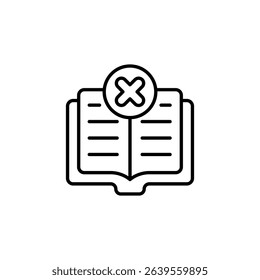 Incorrect Information Concept Showing Error Message Within Open Book