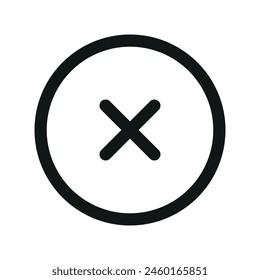 Incorrect isolated icon, cancel button linear icon, close window button outline vector icon with editable stroke