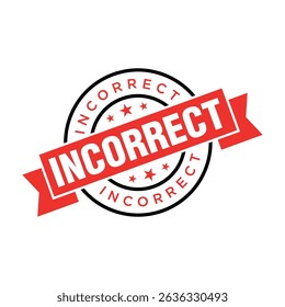 Incorrect Letter Rubber Stamp Template Design