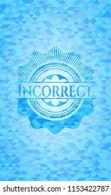 Incorrect light blue mosaic emblem