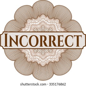 Rosette de estilo de dinero incorrecto