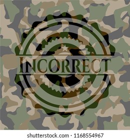 Incorrect on camouflage pattern