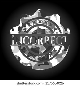 Incorrect on grey camouflaged pattern