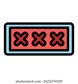 Incorrect password icon. Outline incorrect password vector icon color flat isolated