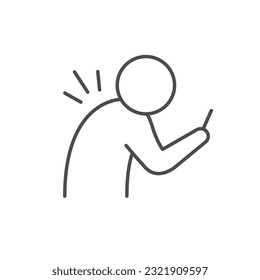 Incorrect pose line outline icon