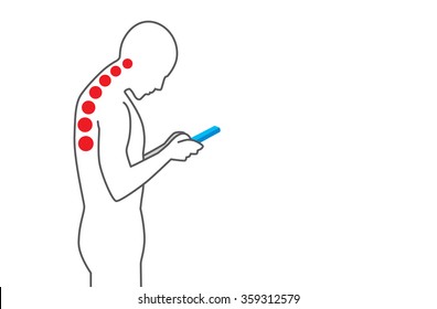 Incorrect posture in use smart phone make back pain and neck pain
