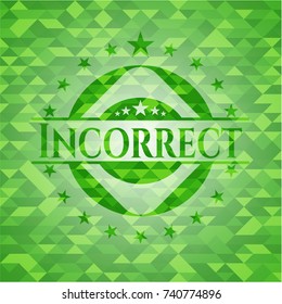 Incorrect realistic green mosaic emblem