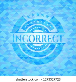 Incorrect realistic sky blue mosaic emblem