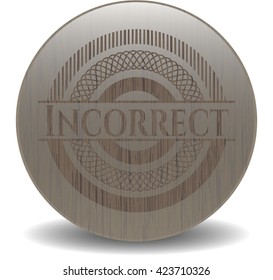 Icono o emblema de madera incorrecto