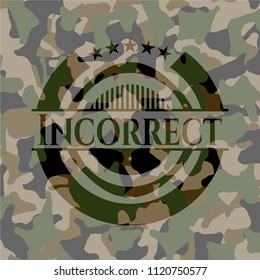 Incorrect written on a camouflage texture