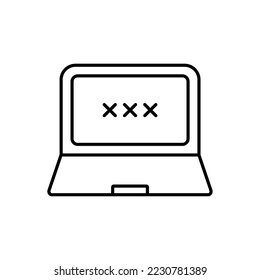 Incorrect or wrong or cross x checkmark concept on laptop computer screen, flat vector illustration eps 10